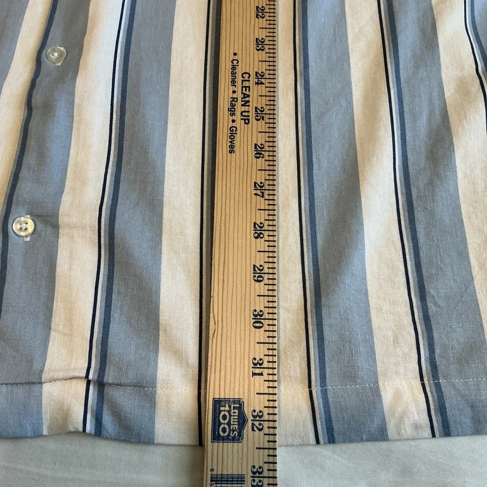 Gap Mens Size 2XL Blue Striped Nautical‎ Cabana Camp Button Shirt